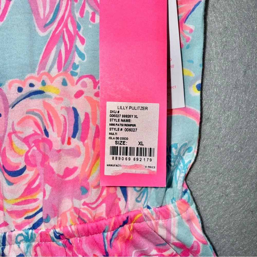 Lilly Pulitzer NWT youth girls Mini Patsi Romper Sleeveless 100% cotton XL 12-14